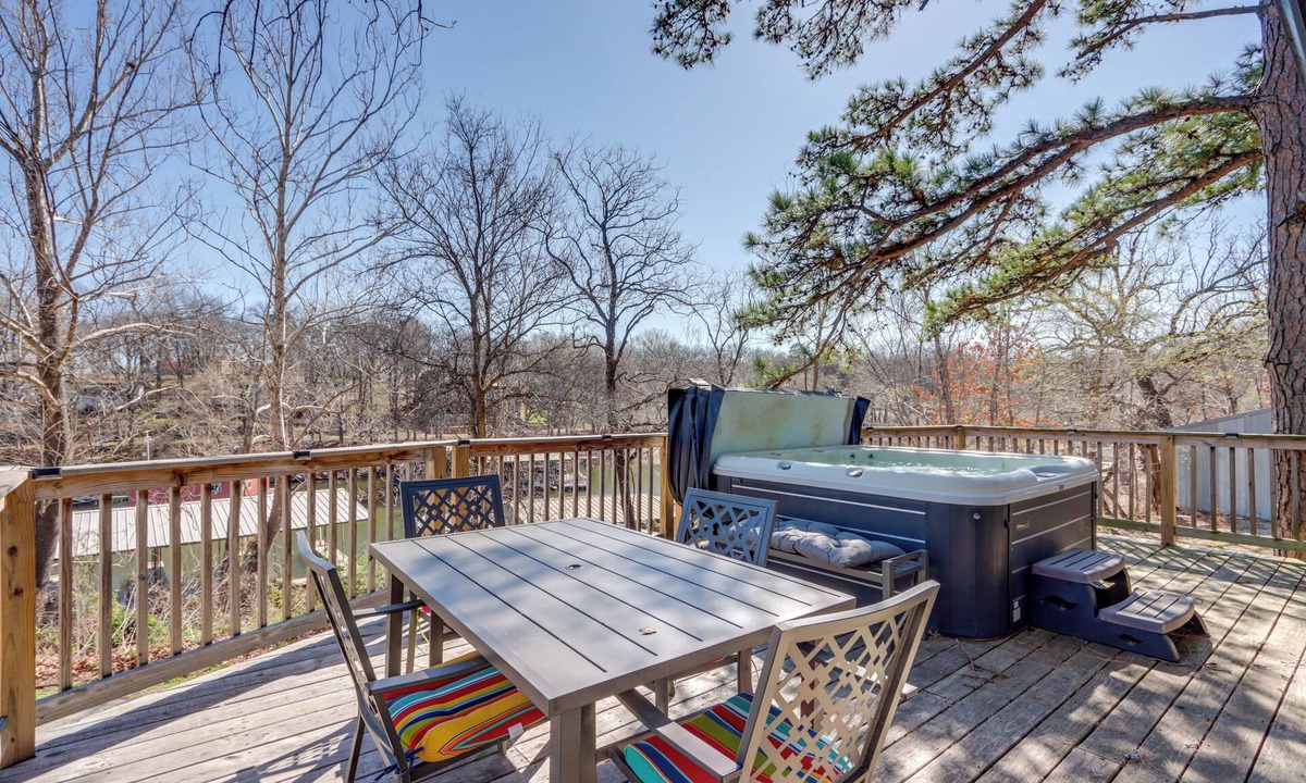 Tia Juana Cabin | Deck & Boat Dock: Lakefront Cabin in Eucha!