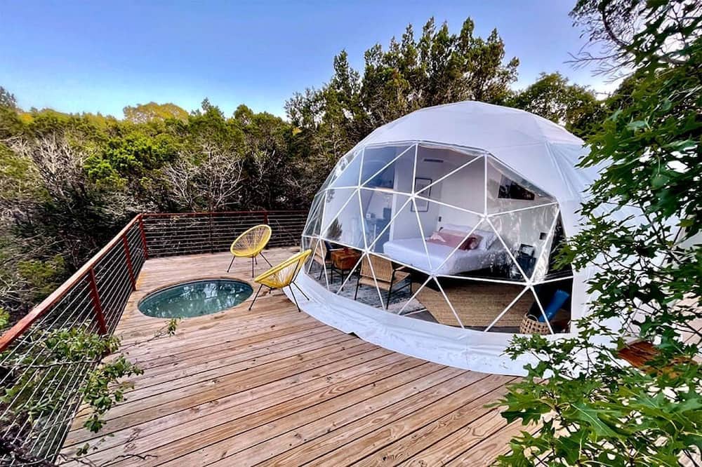 Oatmeal Cabin | Secluded Dome Rental for Romantic Getaways in Texas Hill Country
