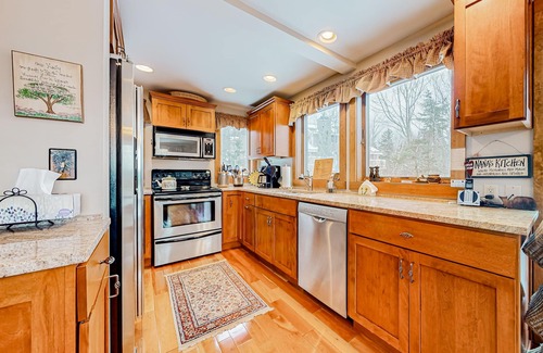 Bromley Mountain House | Mountain-view townhome with seasonal pool, ski shuttle, & private deck