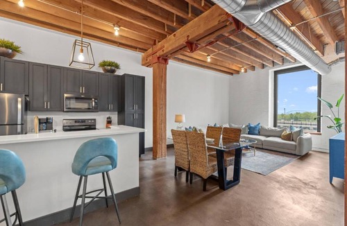Downtown St. Louis Apartment | Brick & Bed, Riverfront Lofts, P 4J