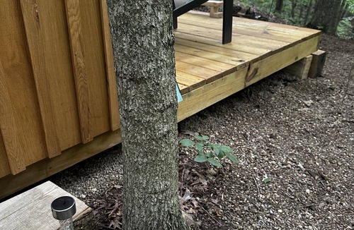 Janesville Cabin | Charming A-frame cabin set in the woods overlooking deep wooded ravines.