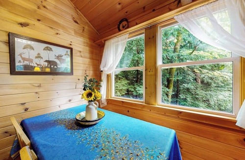 Hubbardton Cabin | Gorgeous cabin with Pack 'n Play, private dock, lovely deck, firepit, wood stove