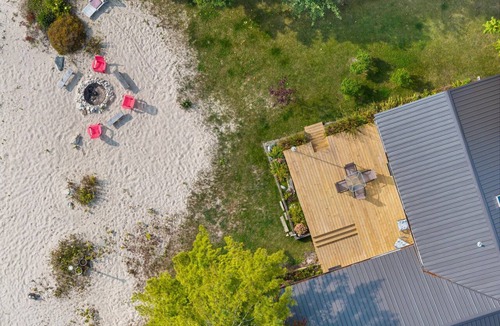 St. Ignace Township House | Lake Huron Beachfront Home~Mackinac Island Views!