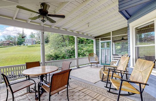 Fair Haven House | Lakefront home with huge yard, firepit, grill & wraparound porch - near hiking
