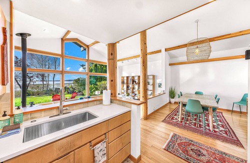 Bellingham House | Luxe Waterfront Haven: 3BR Vaulted-Ceiling Home w/Scenic Ocean & Sunset Views