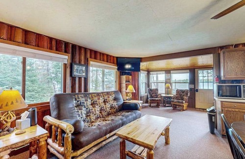 St Germain House | Rustic Cozy lakefront Cabin with dock, fire pit, gas grill, W/D & quiet location