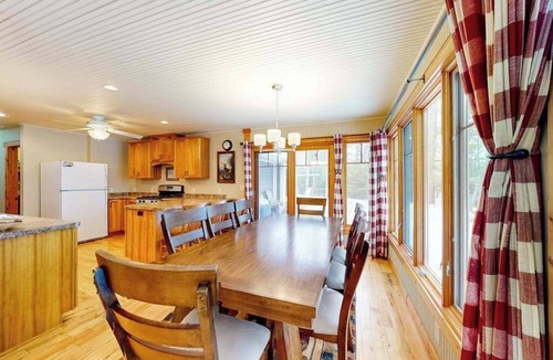 St Germain House | Sprawling lakeside home with dock, kayaks, pool table, fireplace, grill, & AC