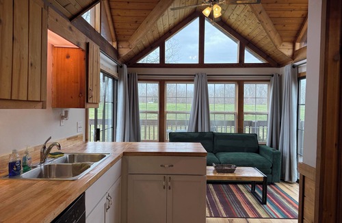 Cobden House | Tiny Home Cabin with Hot Tub at The Hills Campground