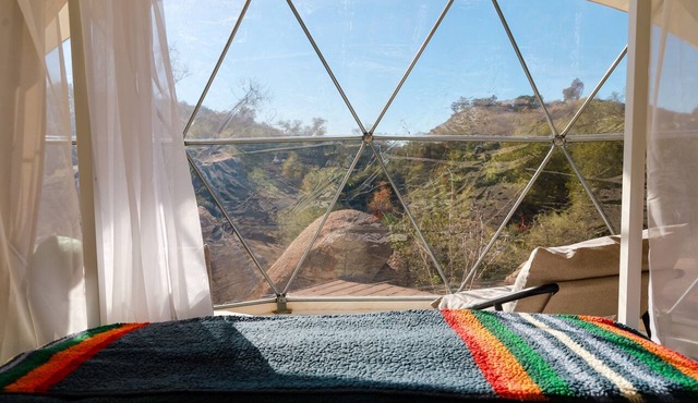 A Quiet Fireside Retreat in a Scenic Glamping Dome