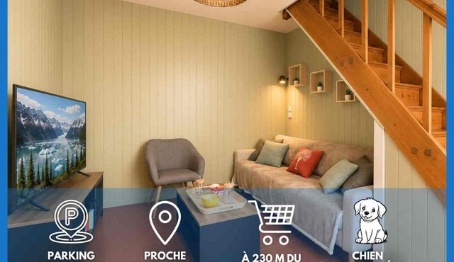Instant Normand - maison de ville rénovée avec gout en 2026, confortable et bien équipée, 2 chambres, 1 WC, belle cuisine, sdb, garage, parking privatif à 5 mn à pied du centre bourg Molay Littry proche des plages du débarquement