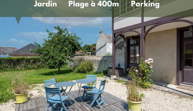 Maison avec beau jardin - Centre ville d'Arromanches
