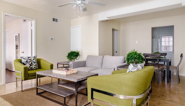 Stylish pad with patio and trail access