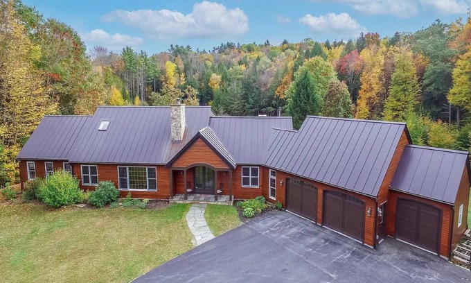 East Haven Rutland County House | Private Chalet with Custom WFH Space and Hot Tub