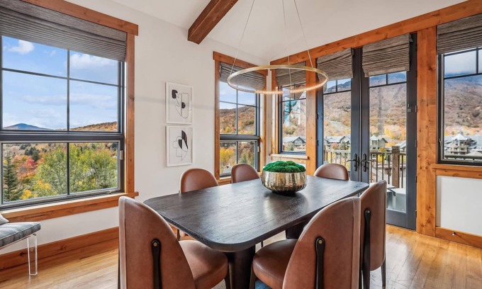 Stowe Area House | The Cabin at Nosedive: Spruce Peak 4 br ski-in/ski-out, fireplace, a/c, hot tub!